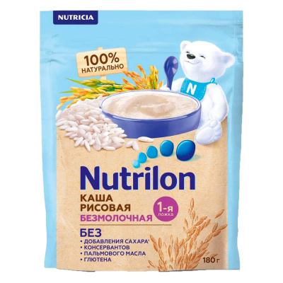 Каша Рисовая безмолочная 180 г с 4 месяцев Nutrilon 77817 1